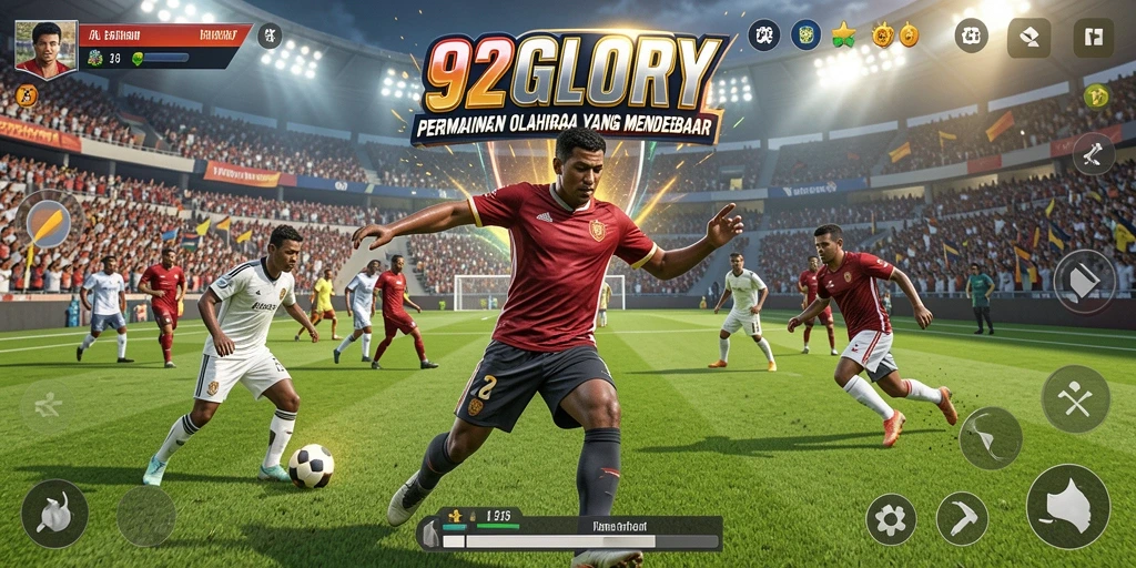 Screenshot gameplay 92GLORY menampilkan aksi olahraga intens.