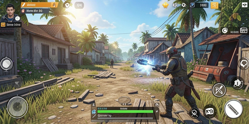 Tampilan utama gameplay AA62 yang menampilkan interaksi karakter.