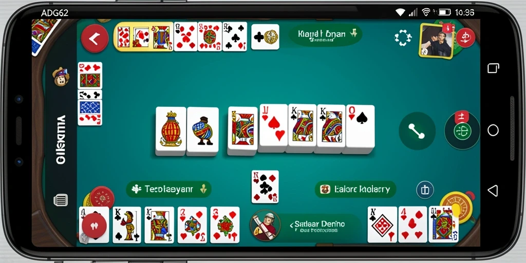 Screenshot gameplay ADG62 menunjukkan suasana permainan domino yang seru.