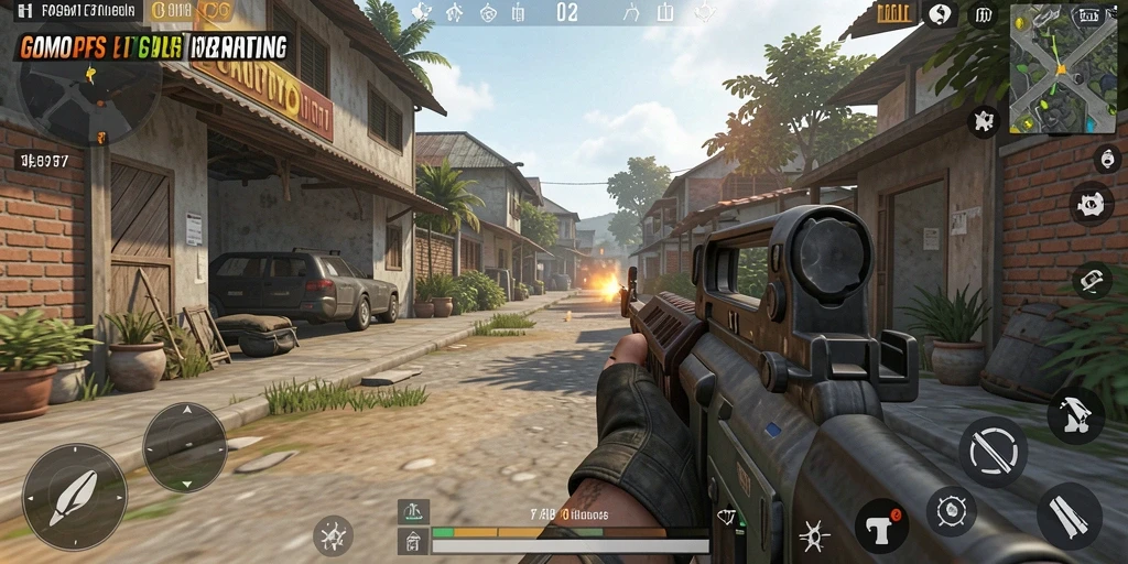 Tangkapan layar gameplay FOMOTOTO menunjukkan aksi seru dan intens di medan perang.