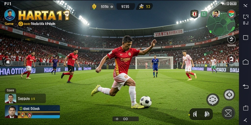 Tampilan gameplay HARTA11 yang menarik saat pertandingan sepak bola.