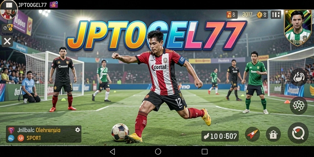 Screenshot gameplay JPTOGEL77 menampilkan aksi seru permainan olahraga.