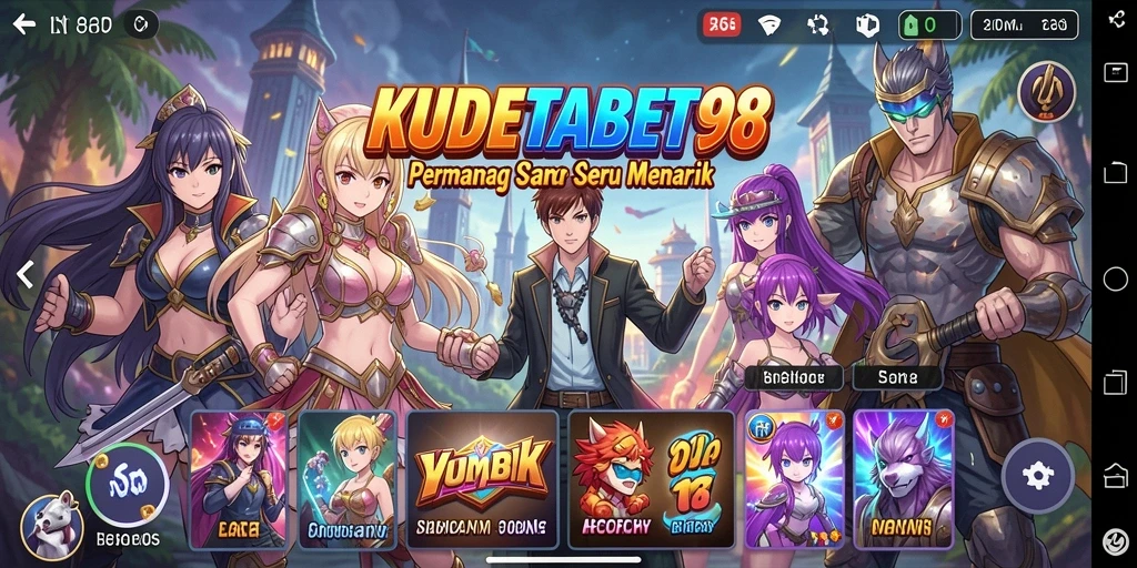 Tampilan menarik dari gameplay KUDETABET98 dengan karakter Anime.