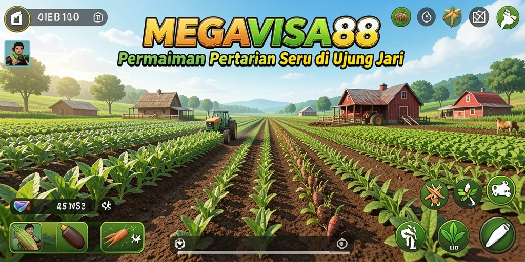 Tampilan gameplay MEGAVISA88 yang menarik saat mengelola pertanian.