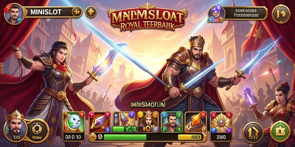 Screenshot gameplay MINISLOT menunjukkan aksi pertempuran yang mendebarkan.