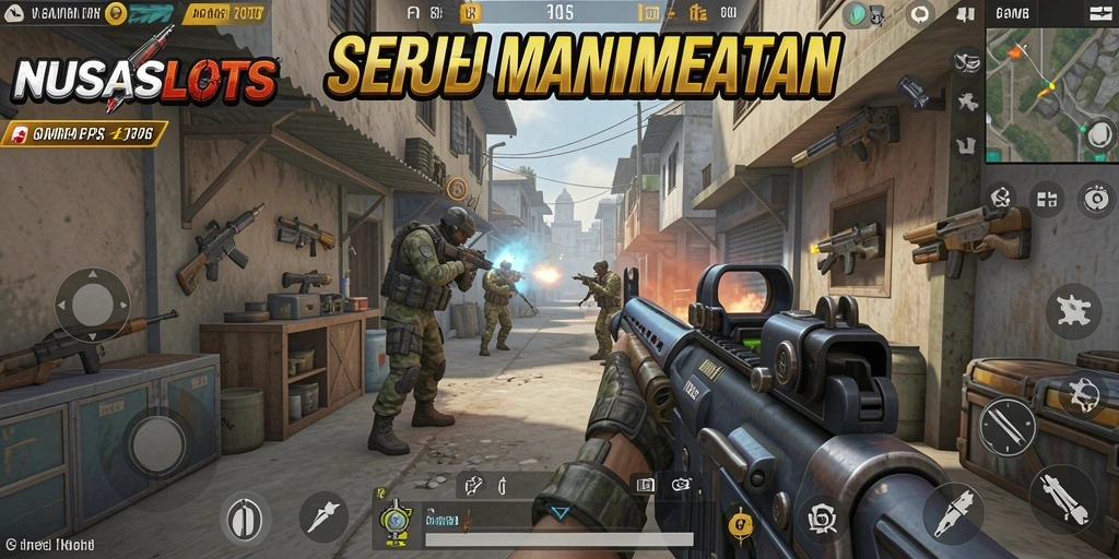 Tangkapan layar menunjukkan aksi intens dalam gameplay NUSASLOTS.