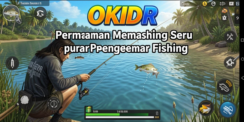 Gameplay seru OKIDR yang menarik dengan tema memancing.
