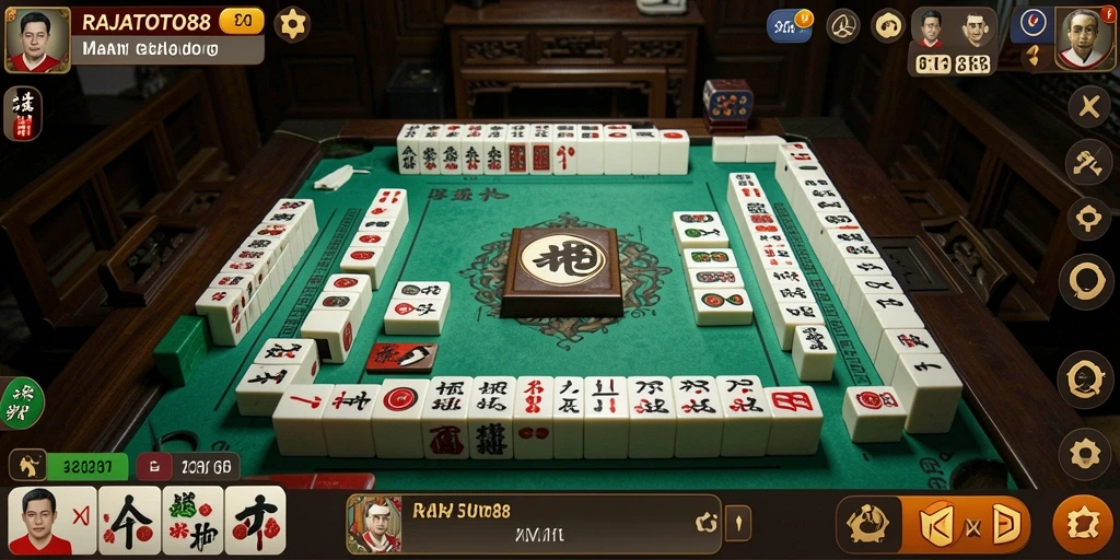 Tampilan gameplay seru dari RAJATOTO88 dengan elemen Mahjong.