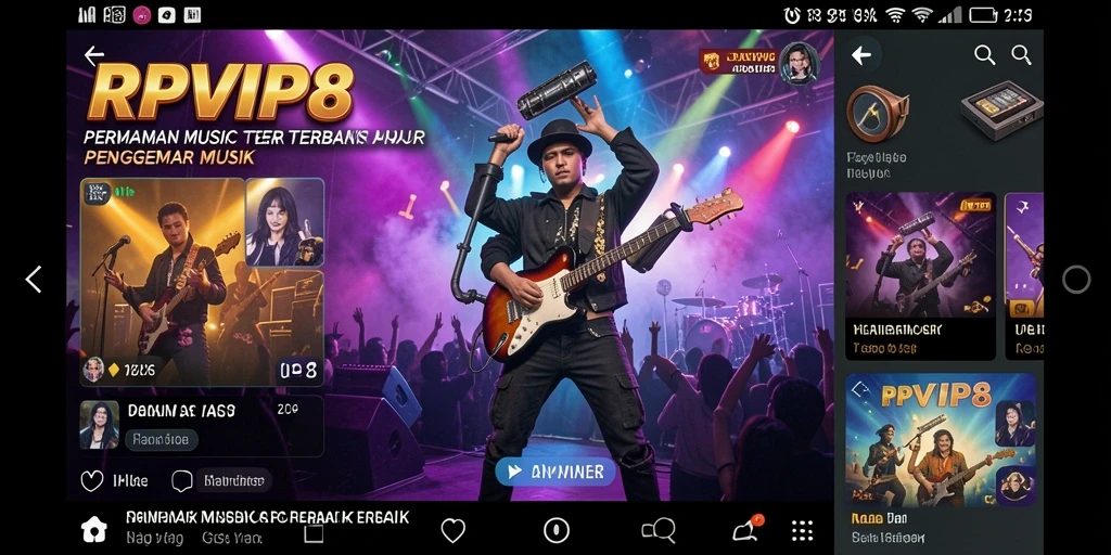 Tangkapan layar menampilkan gameplay musik yang menarik di RPVIP8.