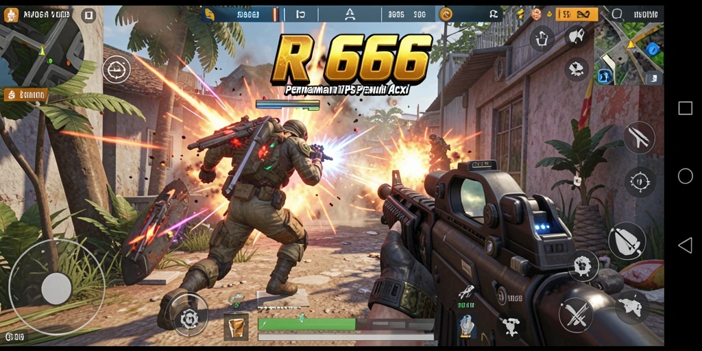 Screenshot gameplay TPS menampilkan aksi menegangkan di RR666.