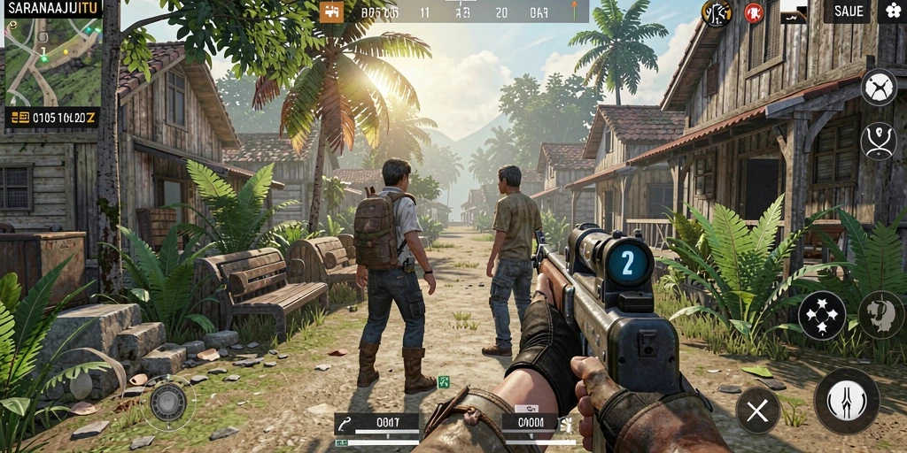 Gameplay seru dan penuh aksi dari SARANAJITU.