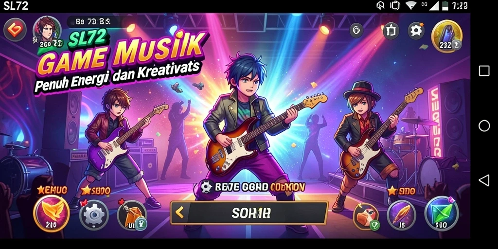 Tampilan gameplay SL72 yang seru dan penuh interaksi musik.