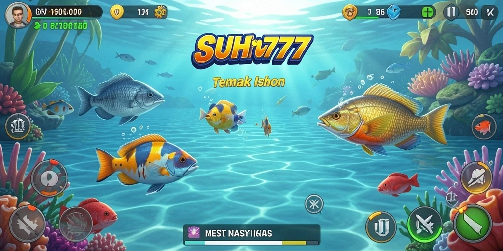 Tampilan gameplay <strong>Suhu777</strong> yang seru saat menembak ikan.