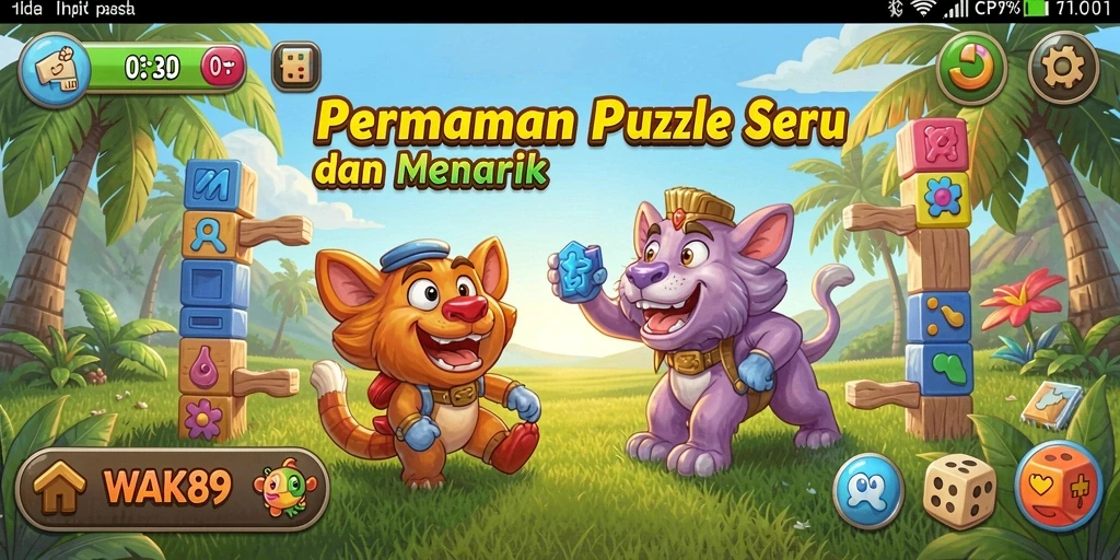 Tampilan gameplay WAK89 yang penuh warna dan menantang.