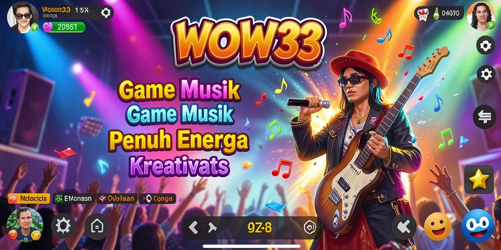 Screenshot WOW33 menampilkan pemain berinteraksi dengan lagu-lagu favorit.